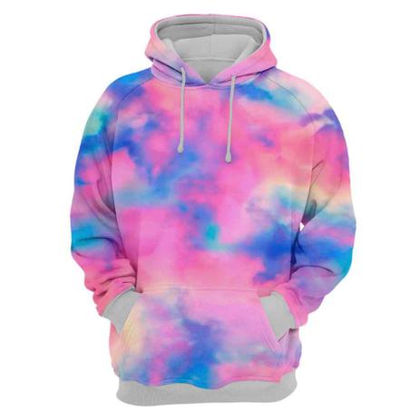 rose tie dye moletom com capuz