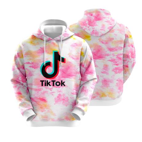 rose tie dye moletom com capuz
