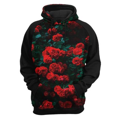 red rose moletom com capuz