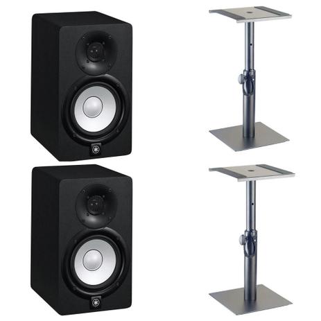 Monitor de Referência Yamaha HS5 Par + Suporte de Mesa Menor preço em Monitor de Referência Yamaha HS5 Par + Suporte de Mesa