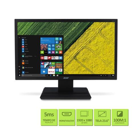 Monitor Led 23.6" Acer, 5ms, 75Hz, Full HD HDMI - V246HQL Menor preço em Monitor Led 23.6" Acer, 5ms, 75Hz, Full HD HDMI - V246HQL