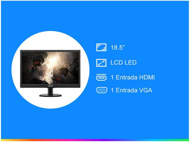 Monitor para PC Philips V Line 193V5LHSB2 - 18,5