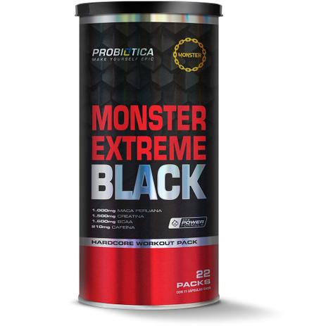 Monster Extreme Black 22 Packs Probiotica - Probiótica Menor preço em Monster Extreme Black 22 Packs Probiotica - Probiótica