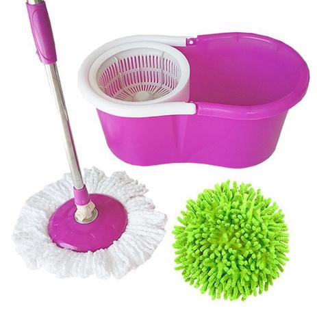 Mop Esfregão Com Balde De Cesto Plástico Com Refil Esfregão e Tira Pó - Vendasshop é boa?