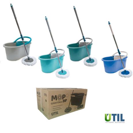 Mop Esfregão giratorio 13L Super Absorvente - Util Menor preço em Mop Esfregão giratorio 13L Super Absorvente - Util