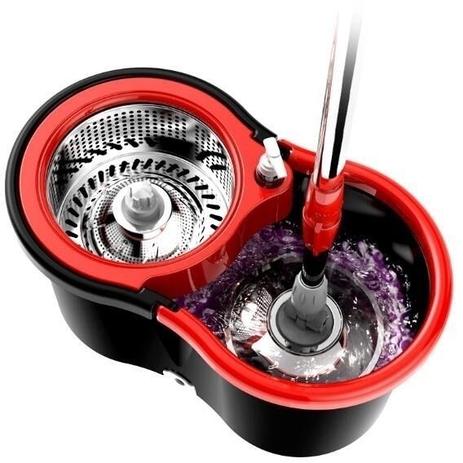 Mop esfregão giratório spin pro master 360 balde e cabo inox - LASPANE Menor preço em Mop esfregão giratório spin pro master 360 balde e cabo inox - LASPANE