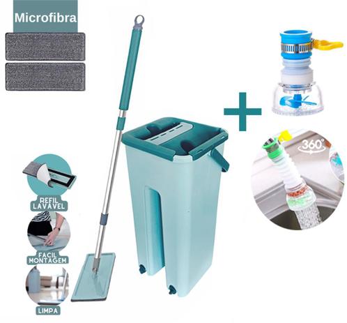 Mop Rodo Flat Esfregão Tampa Vazao Refil Extra + Bico Torneira Arejador - WashDry Menor preço em Mop Rodo Flat Esfregão Tampa Vazao Refil Extra + Bico Torneira Arejador - WashDry