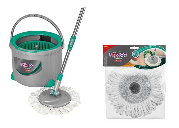 Mop Spin Twister Noviça Bettanin 360 6 L + Refil Mop Extra Menor preço em Mop Spin Twister Noviça Bettanin 360 6 L + Refil Mop Extra