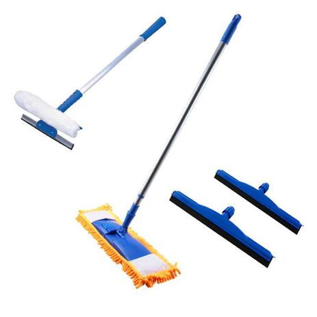 Mop Tira Pó + 2 Rodos Borracha Dupla + Rodo Limpa Vidros - Vendasshop utensilios de limpeza Menor preço em Mop Tira Pó + 2 Rodos Borracha Dupla + Rodo Limpa Vidros - Vendasshop utensilios de limpeza