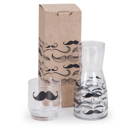 Moringa de vidro Mustache 500ml com copo - Shop quality Menor preço em Moringa de vidro Mustache 500ml com copo - Shop quality