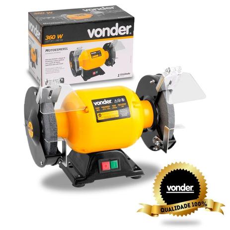 Moto Esmeril Bancada 360w Mono 110v Profissional Vonder Menor preço em Moto Esmeril Bancada 360w Mono 110v Profissional Vonder