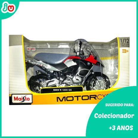 Moto Miniatura 1:12 BMW R 1200 GS Maisto Vermelha e Preta Menor preço em Moto Miniatura 1:12 BMW R 1200 GS Maisto Vermelha e Preta