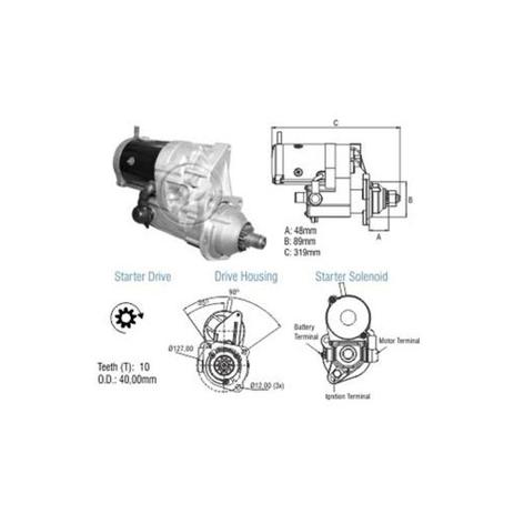 Motor de Arranque CASE KOMATSU (ZM8014102) Menor preço em Motor de Arranque CASE KOMATSU (ZM8014102)