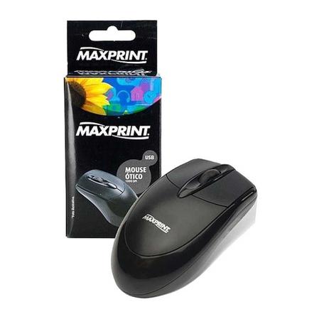 Mouse com Fio Optico USB Preto 606157 1 UN Maxprint Menor preço em Mouse com Fio Optico USB Preto 606157 1 UN Maxprint