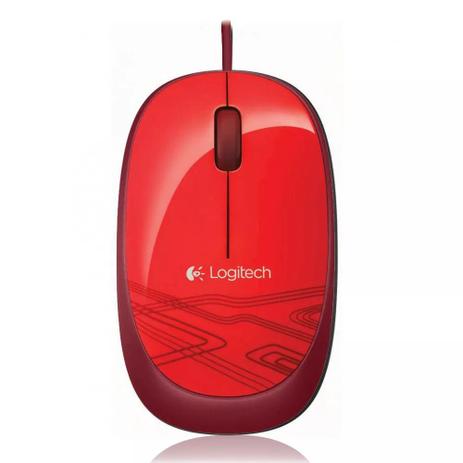 Mouse com Fio USB Óptico M105 Logitech Vermelho Menor preço em Mouse com Fio USB Óptico M105 Logitech Vermelho