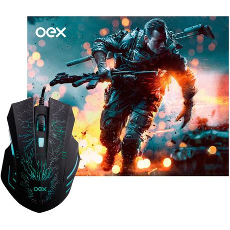 Mouse e Mousepad Gamer OEX Combo Stage MC101 - Preto Menor preço em Mouse e Mousepad Gamer OEX Combo Stage MC101 - Preto