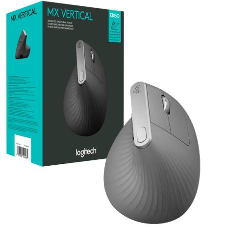 Mouse Ergonomico Logitech MX Vertical Sem Fio Recarregável Flow Unify Cinza 4000 DPI Cinza Menor preço em Mouse Ergonomico Logitech MX Vertical Sem Fio Recarregável Flow Unify Cinza 4000 DPI Cinza