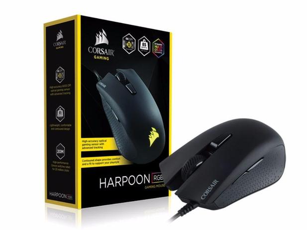 Mouse Gamer Corsair Harpoon RGB 6000dpi 6 botões Menor preço em Mouse Gamer Corsair Harpoon RGB 6000dpi 6 botões