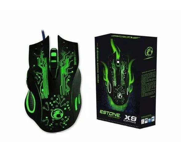 Mouse Gamer Estone X9 Usb Led Óptico 2400 Dpi 6 Botões T56 Menor preço em Mouse Gamer Estone X9 Usb Led Óptico 2400 Dpi 6 Botões T56