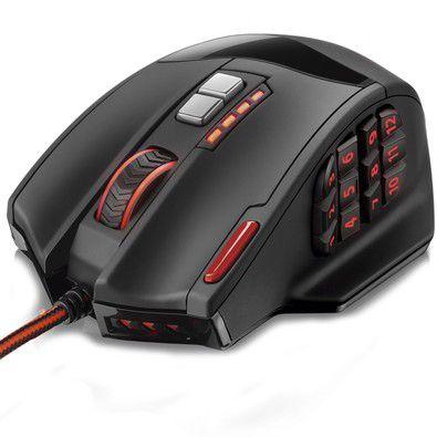 Mouse Gamer Multilaser Laser 18 botões 4000dpi Preto USB MO206 Menor preço em Mouse Gamer Multilaser Laser 18 botões 4000dpi Preto USB MO206