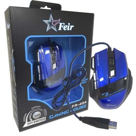 Mouse Gamer Óptico 7 Gaming 2400dpi Com Cabo Usb Original FEIR FR 404 Menor preço em Mouse Gamer Óptico 7 Gaming 2400dpi Com Cabo Usb Original FEIR FR 404