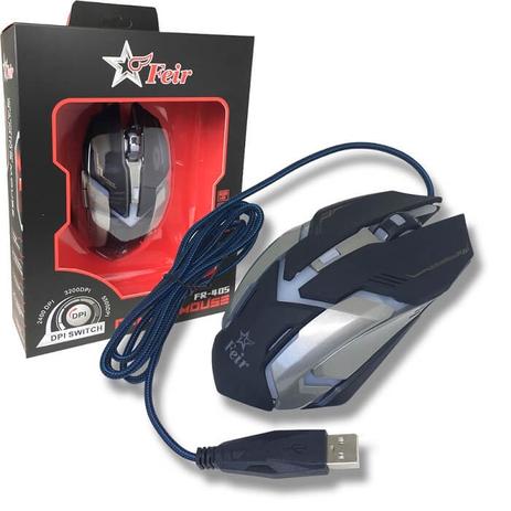 Mouse Gamer Óptico Gaming 5500dpi Com Cabo Usb Original FEIR FR 405 PRETO Menor preço em Mouse Gamer Óptico Gaming 5500dpi Com Cabo Usb Original FEIR FR 405 PRETO