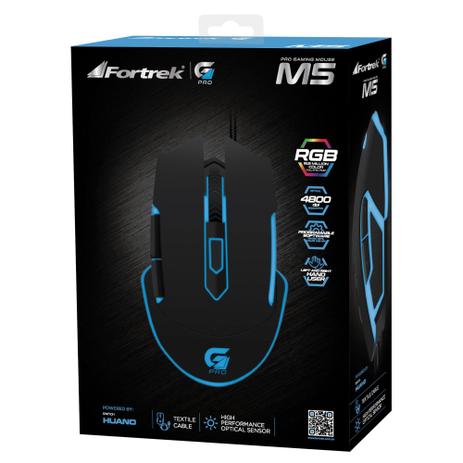 Mouse Gamer USB Fortrek PRO M5 RGB Preto Menor preço em Mouse Gamer USB Fortrek PRO M5 RGB Preto