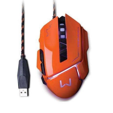 Mouse Gamer Warrior 3.200DPI USB Laranja Multilaser MO263 Menor preço em Mouse Gamer Warrior 3.200DPI USB Laranja Multilaser MO263
