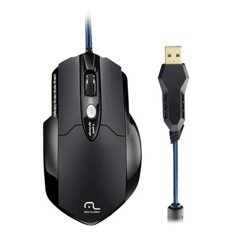 Mouse Laser Multilaser MO191 Warrior Gamer PRO Laser USB 8 Botoes 3.200 DPI com 1 Mousepad Incluso Preto Menor preço em Mouse Laser Multilaser MO191 Warrior Gamer PRO Laser USB 8 Botoes 3.200 DPI com 1 Mousepad Incluso Preto