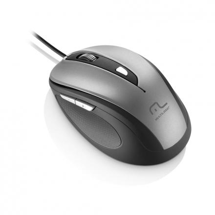 Mouse Multilaser Com Fio 1600Dpi USB 6 Botões Preto e Cinza Menor preço em Mouse Multilaser Com Fio 1600Dpi USB 6 Botões Preto e Cinza