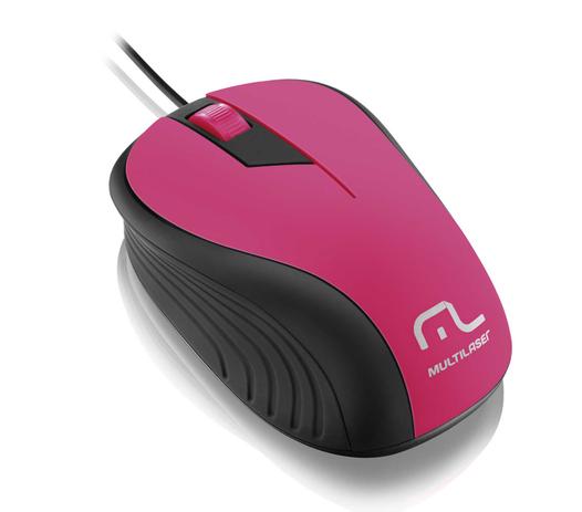 Mouse Multilaser Emborrachado Rosa Usb Menor preço em Mouse Multilaser Emborrachado Rosa Usb
