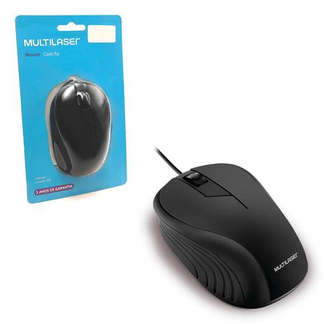 Mouse Multilaser MO222, USB, 1200DPI, Emborrachado, Preto Menor preço em Mouse Multilaser MO222, USB, 1200DPI, Emborrachado, Preto