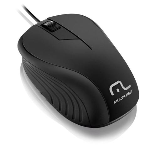 Mouse Multilaser Óptico 1200 Dpi Emborrachado Preto Com Fio Usb PC Notebook Menor preço em Mouse Multilaser Óptico 1200 Dpi Emborrachado Preto Com Fio Usb PC Notebook