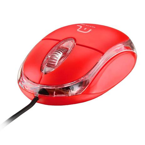 Mouse OACUTEPTICO Multilaser MO003 USB Classic Vermelho Menor preço em Mouse OACUTEPTICO Multilaser MO003 USB Classic Vermelho