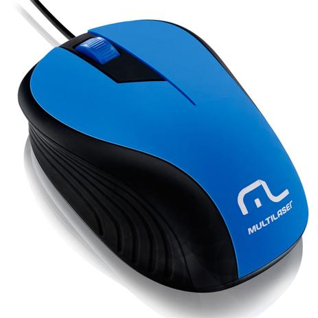 Mouse Óptico 1200dpi Emborrachado Usb Azul Mo226 Multilaser Menor preço em Mouse Óptico 1200dpi Emborrachado Usb Azul Mo226 Multilaser