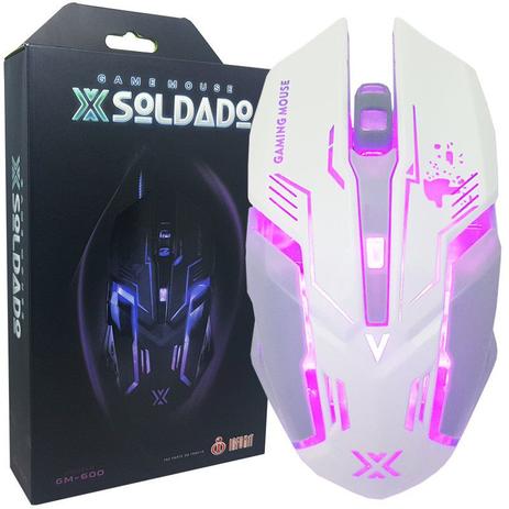 Mouse Óptico Gamer Usb 3200 Dpi 6 Botões Led Rgb 7 Cores Cabo Infokit X Soldado GM-600 Branco é boa?