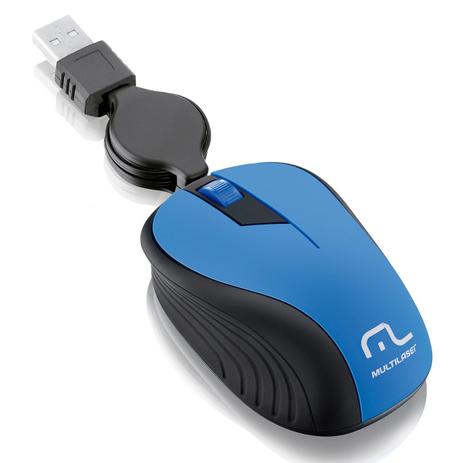 Mouse Óptico Retrátil 1200dpi Usb Azul Mo235 Multilaser Menor preço em Mouse Óptico Retrátil 1200dpi Usb Azul Mo235 Multilaser