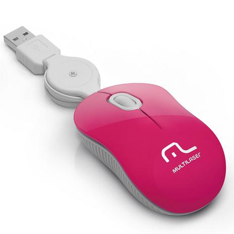 Mouse Óptico Retrátil Super Mini Usb Rosa Mo185 Multilaser Menor preço em Mouse Óptico Retrátil Super Mini Usb Rosa Mo185 Multilaser