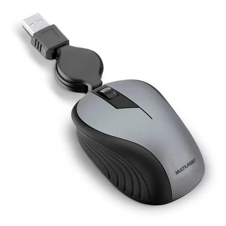 Mouse optico retratil usb wave 1200dpi cinza emborrachado multilaser Menor preço em Mouse optico retratil usb wave 1200dpi cinza emborrachado multilaser