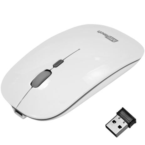Mouse Óptico Sem Fio Recarregável - Silencioso Slim Usb 3.0 Branco - MBTech Menor preço em Mouse Óptico Sem Fio Recarregável - Silencioso Slim Usb 3.0 Branco - MBTech