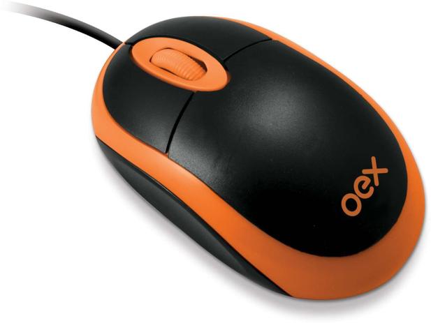 Mouse Optico USB 800DPI PRETO/LARANJA OEX Menor preço em Mouse Optico USB 800DPI PRETO/LARANJA OEX
