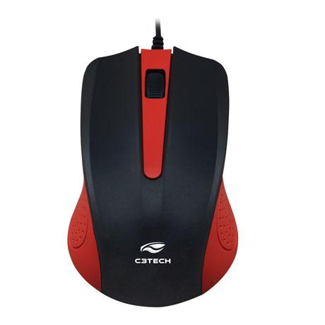 Mouse Óptico USB MS-20RD Vermelho C3 Tech Menor preço em Mouse Óptico USB MS-20RD Vermelho C3 Tech