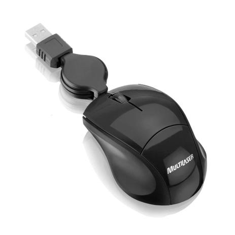 Mouse Óptico USB, Retrátil, 800dpi, MINI FIT, Preto - Multilaser Menor preço em Mouse Óptico USB, Retrátil, 800dpi, MINI FIT, Preto - Multilaser