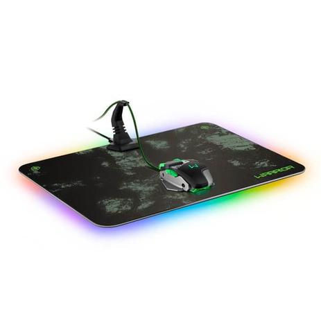 Mouse Pad Gamer Warrior Com Led RGB e Bungee Aluminío Multilaser AC299 Menor preço em Mouse Pad Gamer Warrior Com Led RGB e Bungee Aluminío Multilaser AC299