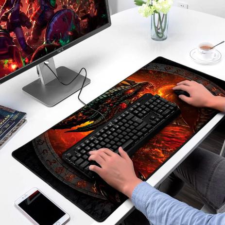 Mouse Pad Speed Gamer Antiderrapante Extra Grande 70 X 35 Cm - Dragão de Fogo - EXBOM Menor preço em Mouse Pad Speed Gamer Antiderrapante Extra Grande 70 X 35 Cm - Dragão de Fogo - EXBOM