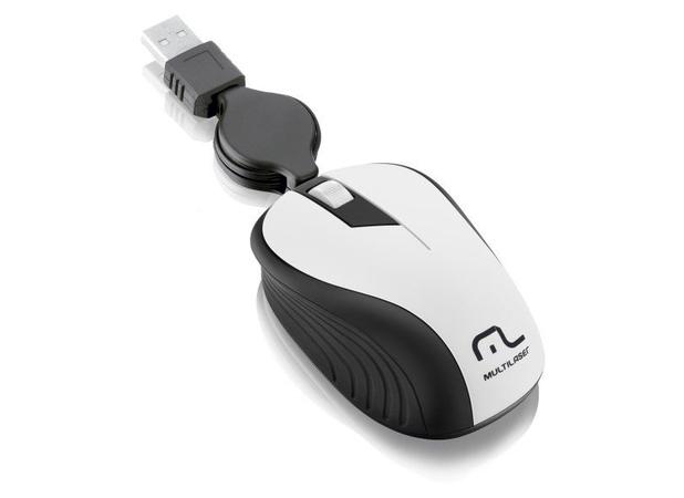 Mouse retratil emborrachado branco/preto mo234 multilaser Menor preço em Mouse retratil emborrachado branco/preto mo234 multilaser