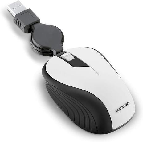 Mouse Retratil Emborrachado Branco Usb Mo234 Multilaser Menor preço em Mouse Retratil Emborrachado Branco Usb Mo234 Multilaser