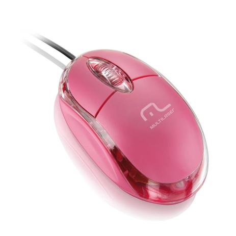 Mouse Rosa Classic Box USB MO181 - Multilaser Menor preço em Mouse Rosa Classic Box USB MO181 - Multilaser