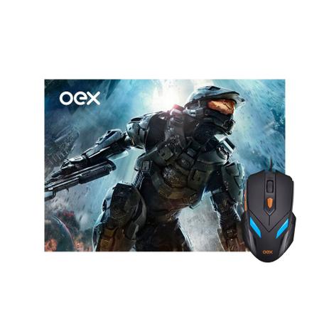 Mouse USB c/ Mousepad Gamer OEX MC100 War 6 Botões 2400DPI Preto Menor preço em Mouse USB c/ Mousepad Gamer OEX MC100 War 6 Botões 2400DPI Preto