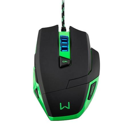 Mouse USB Gamer Warrior 3200dpi MO245 Verd/Pto - Multilaser Menor preço em Mouse USB Gamer Warrior 3200dpi MO245 Verd/Pto - Multilaser